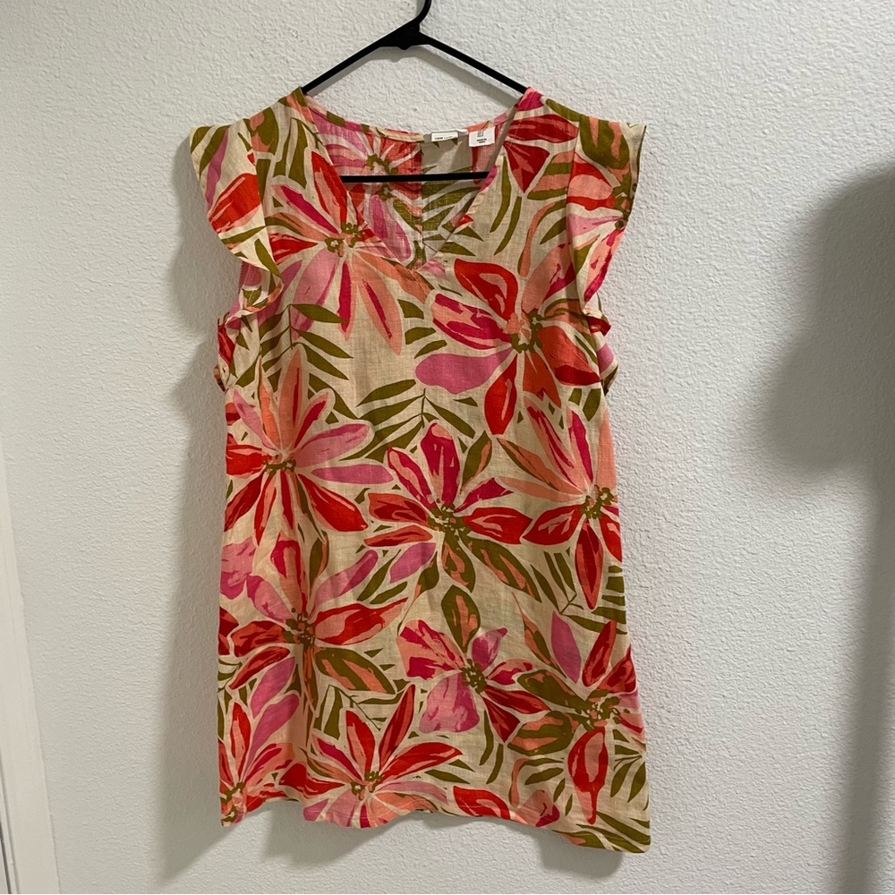 Nicole Miller Floral linen mini dress
